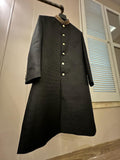 Black Embroidered Collar Sherwani